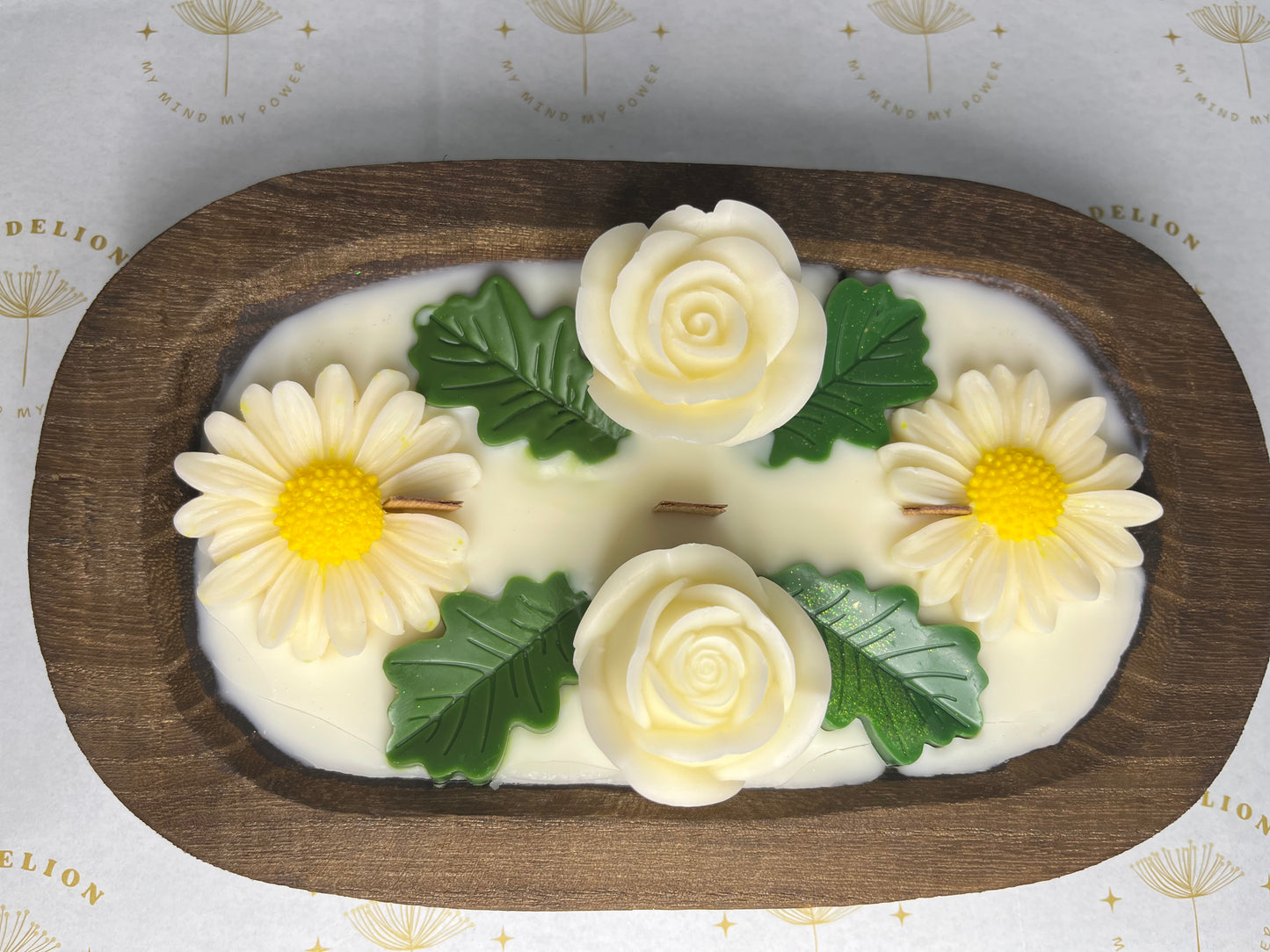 Floral Peace Candle – Unique Piece