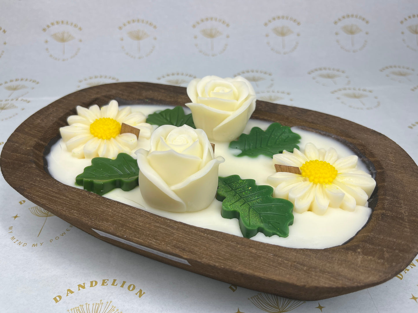 Floral Peace Candle – Unique Piece