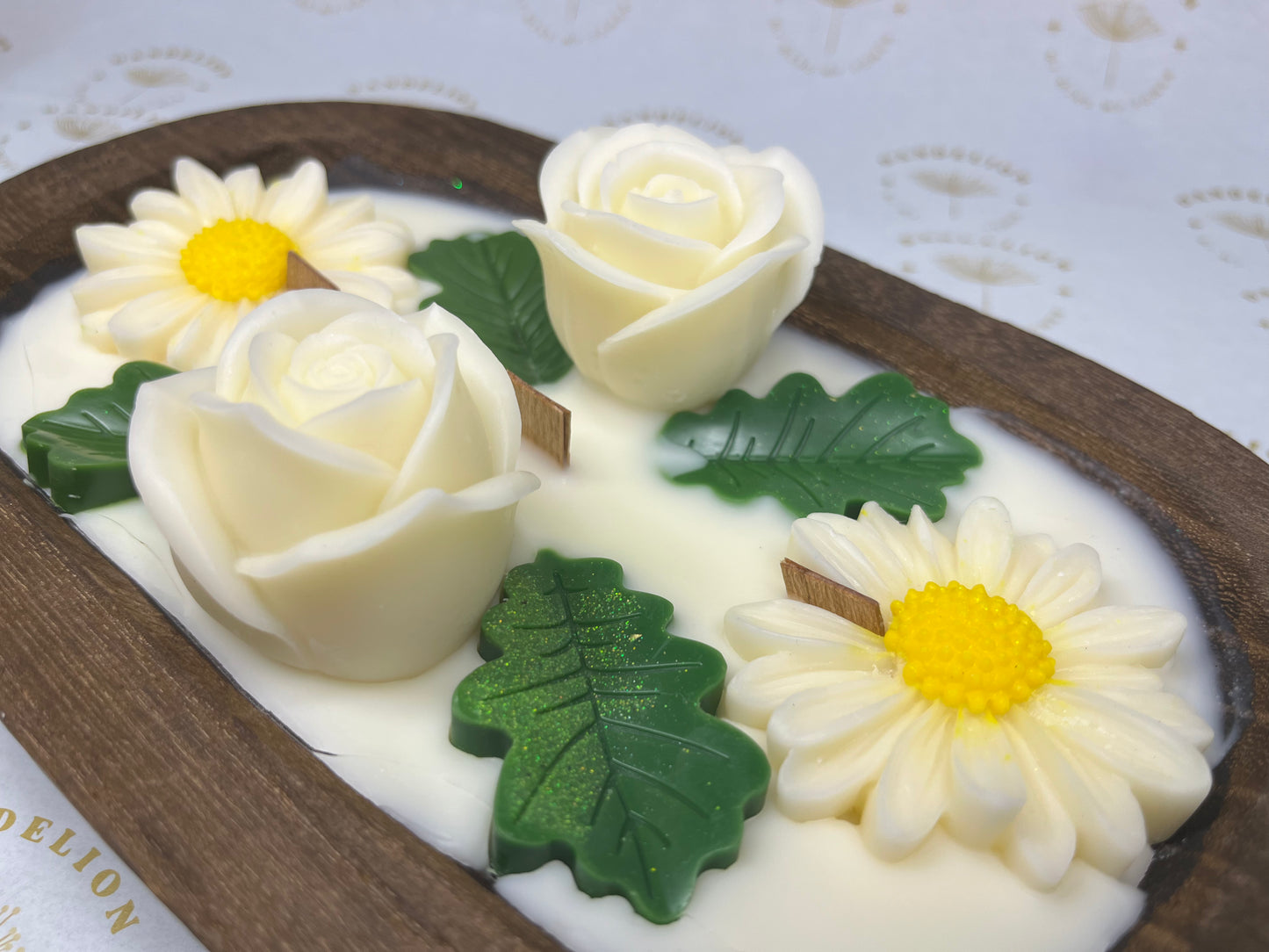 Floral Peace Candle – Unique Piece